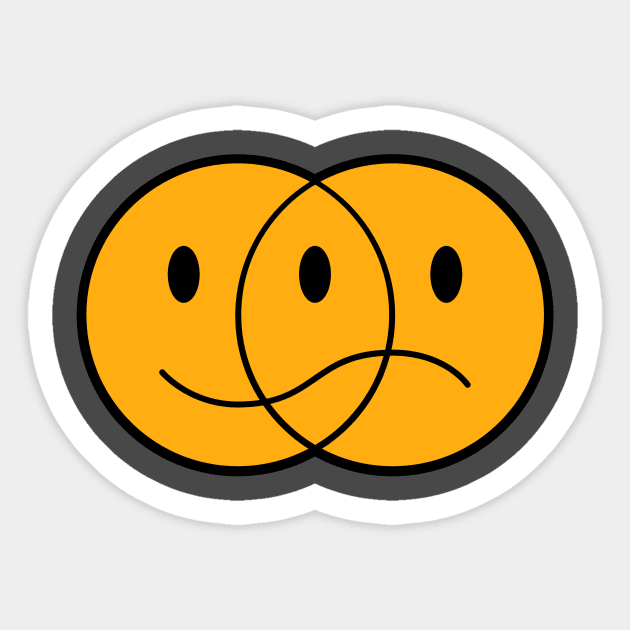 Happy And Sad Emoji Faces - Cool Emoji - Sticker | TeePublic
